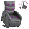 vidaXL Sillón reclinable de masaje de pie cuero artificial gris