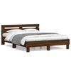 vidaXL Cama con cabecero madera de ingenier&iacute;a marr&oacute;n roble 140x190 cm