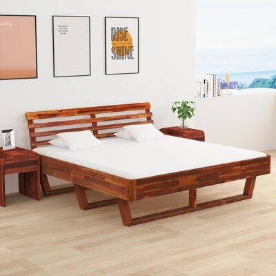 Proverbio Punto de referencia Valiente vidaXL Estructura de cama de madera maciza de acacia 160x200 cm | vidaXL.es