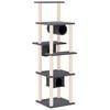 vidaXL Rascador para gatos con postes de sisal gris oscuro 169 cm
