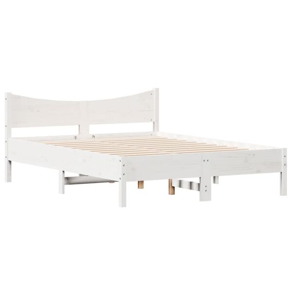 vidaXL Estructura de cama sin colch&oacute;n madera de pino blanca 120x200 cm