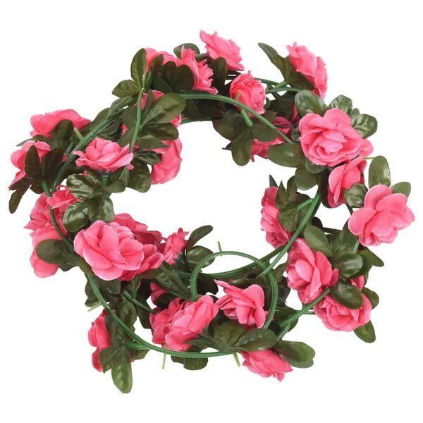 vidaXL Guirnaldas de flores 6 uds rojo y rosa 240 cm