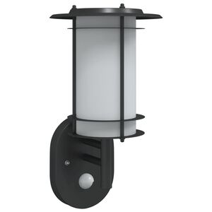vidaXL Aplique de exterior con sensor acero inoxidable negro