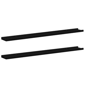 vidaXL Estantes de pared 2 unidades negro 100x9x3 cm
