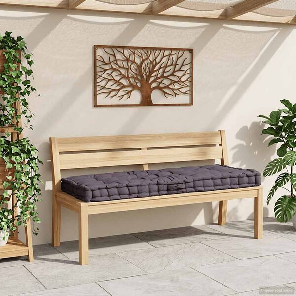 vidaXL Coj&iacute;n para pal&eacute;s algod&oacute;n gris antracita 120x80x10 cm