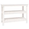 vidaXL Banco de trabajo con estante Blanco 110,5 x 50 x 80 cm