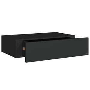 vidaXL Estante con caj&oacute;n de pared MDF negro 40x23,5x10 cm