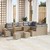 vidaXL Conjunto de sof&aacute;s de jard&iacute;n con coj&iacute;n 13 pcs Beige Polirat&aacute;n