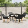 vidaXL Conjunto de Comedor de Jard&iacute;n 5 pcs Negro rat&aacute;n sint&eacute;tico