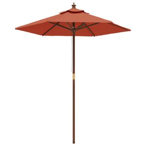 vidaXL Sombrilla de jard&iacute;n con poste de madera terracota 196x231 cm