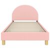 vidaXL Cama para ni&ntilde;os con cabecero Rosa 80 x 200 cm Tela de Oveja