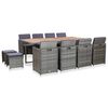 vidaXL Set comedor jard&iacute;n 13 pzas rat&aacute;n sint&eacute;tico y madera acacia gris