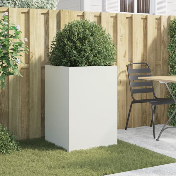 vidaXL Jardinera acero blanco 52x48x75 cm