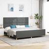 vidaXL Estructura de cama con cabecera Gris oscuro 200 x 200 cm tela