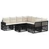 vidaXL Conjunto de sof&aacute;s de jard&iacute;n 9 uds. Negro y Blanco Crema