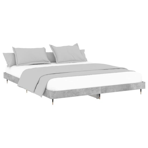 vidaXL Estructura de cama madera de ingenier&iacute;a gris hormig&oacute;n 120x200cm