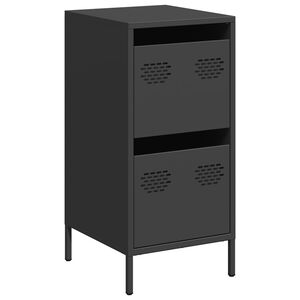 vidaXL Aparador de acero laminado en fr&iacute;o negro 35x39x73,5 cm