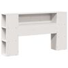 vidaXL Cama con estanter&iacute;a sin colch&oacute;n madera maciza blanca 160x200 cm