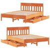 vidaXL Estructura de cama sin colch&oacute;n madera maciza marr&oacute;n 135x190 cm