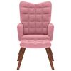 vidaXL Sillón de relax con reposapiés terciopelo rosa
