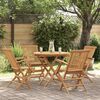 vidaXL Juego de comedor para jard&iacute;n 5 piezas madera maciza teca