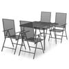 vidaXL Juego de comedor de jard&iacute;n 5 piezas acero gris antracita