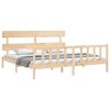 vidaXL Estructura de cama de matrimonio con cabecero madera maciza