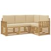 vidaXL Conjunto de sof&aacute;s de exterior 4 uds. y Beige Poli&eacute;ster