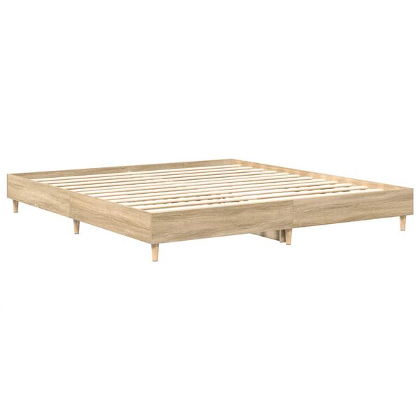 vidaXL Estructura de cama madera de ingenier&iacute;a roble Sonoma 160x200 cm