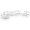 vidaXL Juego de muebles de jard&iacute;n 8 piezas madera maciza pino blanco