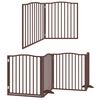 vidaXL Puerta de perros plegable 12 paneles madera álamo marrón 960 cm