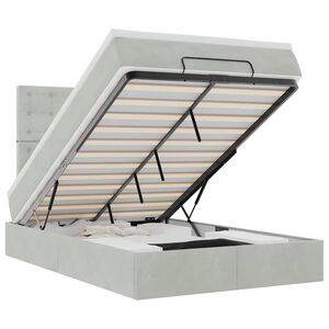 vidaXL Estructura de cama otomana colchones terciopelo gris claro