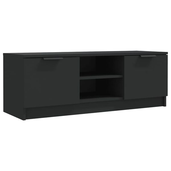 vidaXL Mueble de TV madera contrachapada negro 102x35x36,5 cm