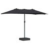 vidaXL Parasol de jardín Negro 385 x 209 x 244 cm tela