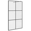 vidaXL Mampara ducha accesible vidrio ESG transparente negro 115x195cm