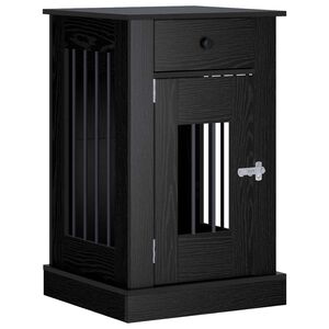 vidaXL Mueble para jaula de perro Roble Negro 50 x 47,5 x 80 cm