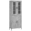 vidaXL Aparador alto madera contrachapada gris hormig&oacute;n 69,5x34x180 cm
