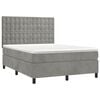 vidaXL Cama box spring con colch&oacute;n terciopelo gris claro 140x190 cm