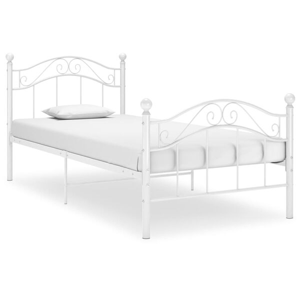 vidaXL Estructura de cama sin colch&oacute;n metal blanco 90x200 cm