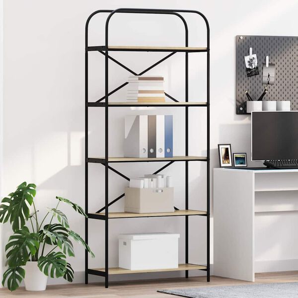 vidaXL Estante de libros Roble Sonoma 80 x 30 x 183 cm