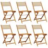 vidaXL Sillas de jard&iacute;n plegables 6 uds madera maciza acacia beige