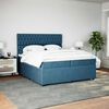 vidaXL Cama box spring con colch&oacute;n terciopelo azul 200x200 cm