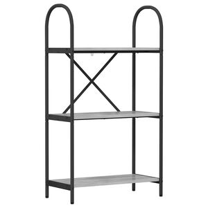 vidaXL Estante de libros 3 niveles 60 x 30 x 109 cm Gris Sonoma