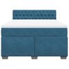 vidaXL Cama box spring con colch&oacute;n terciopelo azul 160x200 cm