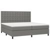 vidaXL Cama box spring con colch&oacute;n tela gris oscuro 200x200 cm