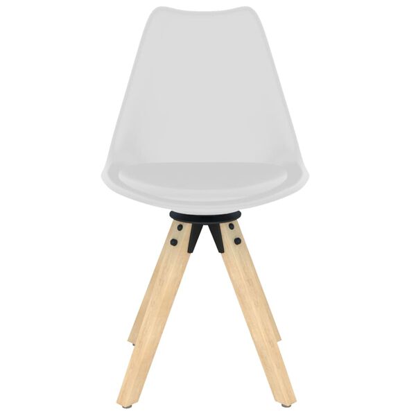 vidaXL Sillas de comedor giratorias 4 unidades blanco PP
