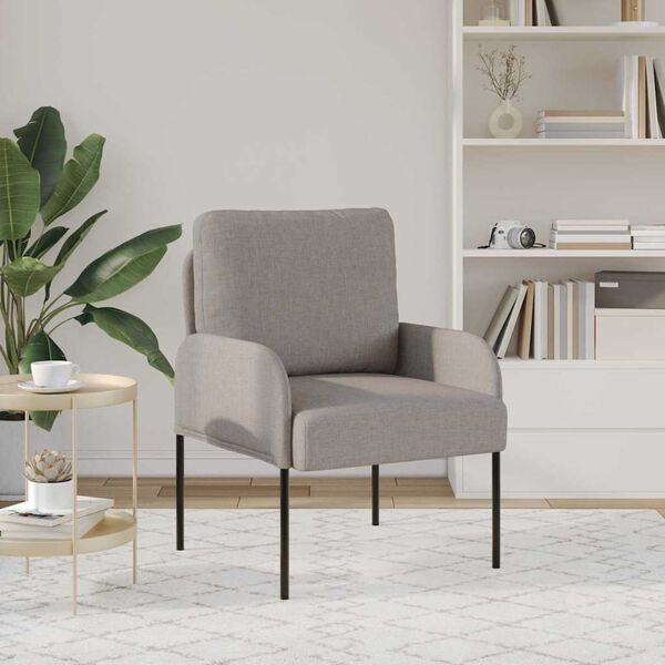 vidaXL Sof&aacute;s con coj&iacute;n 55cm Taup&eacute; Madera contrachapada