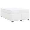 vidaXL Cama box spring con colch&oacute;n cuero sint&eacute;tico blanco 160x200 cm