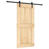 vidaXL Puerta Corredera Natural y negro 95 x 210 cm