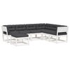 vidaXL Set muebles jard&iacute;n 7 pzas con cojines madera maciza pino blanco
